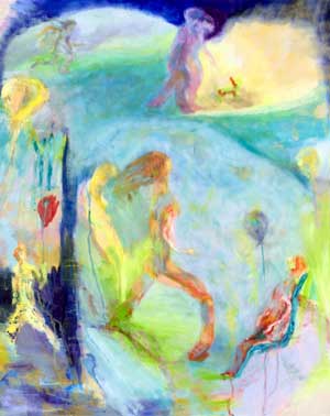 Abstract Painting Balloons in the Park