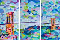 Colorful and stylistic Brooklyn Bridge