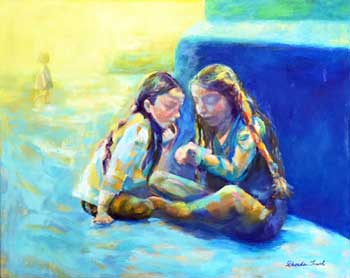 Two Girls Sitting and Talking