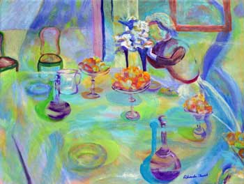 A Woman Setting the Table