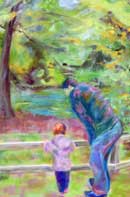 Father and Daughter Oil on Canvas