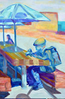 Man with a Camera Oil on Canvas