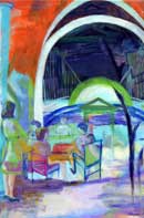 Outdoor Brunch Oil on Canvas