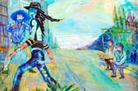 Woman Walking Oil on Canvas