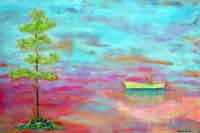 Fishing in the Mist Oil on Canvas