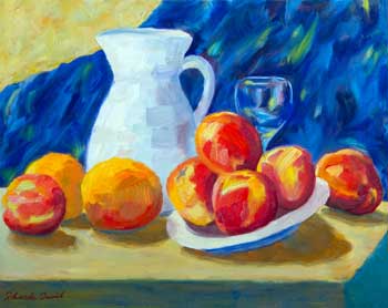 White Pitcher with Fruit